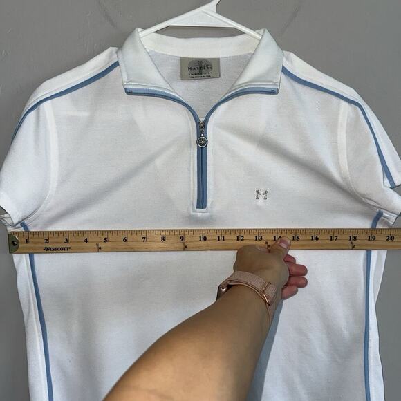 Masters Golf Masters By Alaska Woman’s Polo White Short Sleeve Shirt Sz USA 12 - Picture 8 of 10